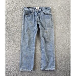 Vintage Levis 501 Jeans Mens 32x27.5 Straight Grunge Button Fly Paint Distressed
